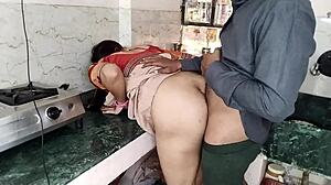 Village Beauty Bhabhi's TIGHT PUSSY Filled Early Morning Kitchen DEVAR Sex Creampie