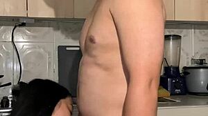 Intensely Pounding Stepmom's Wet Pussy in Kitchen Frenzy