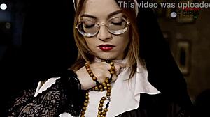 Freirinha Madalena's Pierced Nipples Tease in Brazilian Stocking Shoot