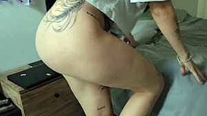 Step Sis Misses Cum on Back During Massage Big Cock Oiled!