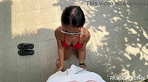 i gave a risky public blowjob then pissed almost caught by neighbors