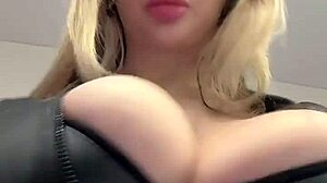 Big Natural Tits Burst From Tight Elastic Leather
