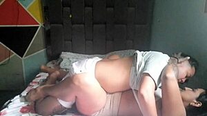 after warmup the ebony instructor licks and masturbates her horny latina
