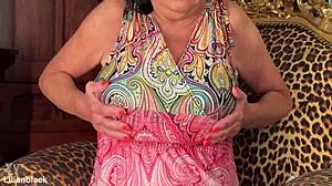 big saggy tits milf rips clothes and fists wet pussy solo