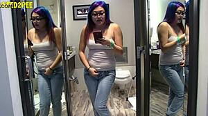 Hot Girls Desperately Wet Tight Jeans and Spandex While Needing to Pee