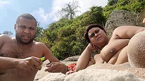 nudist beach flashing my huge fat pussy lips everyone stares at bbw brazilian