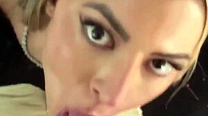 petite blonde latina shakes natural tits during pov casting chat