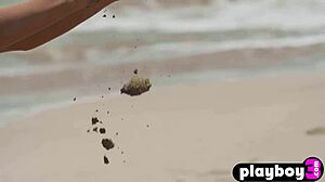 small tits milf strips bikini on beach so tempting