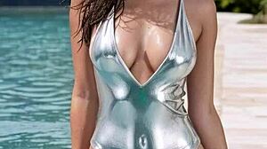 my cougar leather dream with teen by the pool