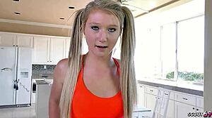petite pigtails stepsis caught watching porn seduces bro for creampie fucks