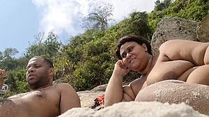 nudist beach flashing my huge fat pussy lips everyone stares at bbw brazilian