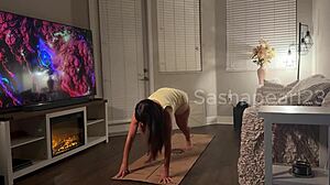 what if this flexible arab yoga whore bent over for deep creampie?