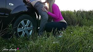 Horny Blonde Teen Fucked Hard Doggystyle By Taxi Driver In Outdoor Public Car Cumshot At Sunset