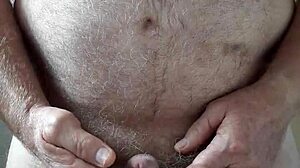 Rustyas1 Jerks Hairy Big Belly Small Cock Happily!