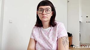 Pretty Young Meraki Rides Torbe's Cock and Swallows Cum Hungrily