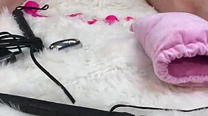 oiled massage turns into glass dildo pussy and asshole pounding she screams home swollen to husband