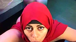 mia niqab housewife blows husband cums in mouth mirror behind thong ass shake