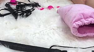 oiled massage turns into glass dildo pussy and asshole pounding she screams home swollen to husband