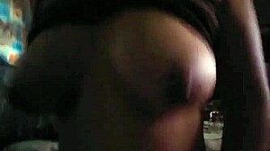 Big natural tits bounce wildly in secret cowgirl ride while moaning softly for hidden neighbors