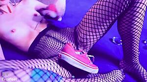 My Vans Sneakers Choke Gag and Make You Explode Cum All Over Latina Feet Goddess