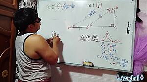 19yo nerd student learns trigonometry with teacher's angle x in bedroom 😏📐🍆