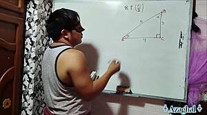 19yo nerd student learns trigonometry with teacher's angle x in bedroom 😏📐🍆