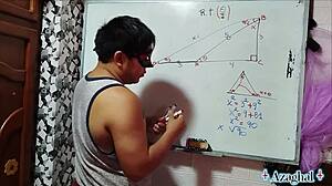 19yo nerd student learns trigonometry with teacher's angle x in bedroom 😏📐🍆