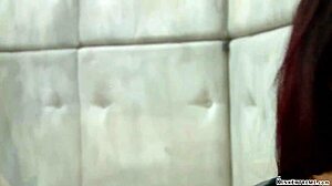 Pink haired lesbian bound for enema fisting and strapon domination