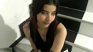 perfect stepsister teases in lingerie before deepthroat blowjob and creampie doggystyle