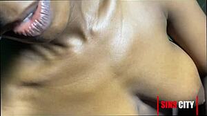 Horny Ebony with Huge Natural Tits Pounds Boyfriend Doggystyle!