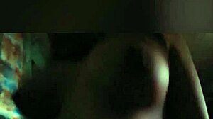 Big natural tits bounce wildly in secret cowgirl ride while moaning softly for hidden neighbors