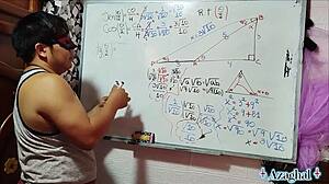 19yo nerd student learns trigonometry with teacher's angle x in bedroom 😏📐🍆