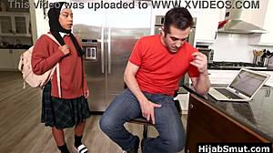 innocent muslim teen savors stepuncle's thick cock for first time blowjob