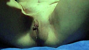 close-up wet pussy gaping wide from thick cucumber masturbation plunge