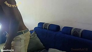 i couldn't resist sexy ebony latina's shaved pussy in my place