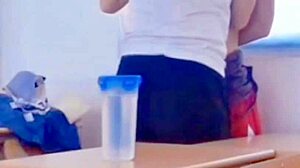 vietnamese teen fucks classmate doggystyle in classroom underwear
