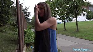 Lara Fox's Skinny Ass Flooded with Thick Public Spunk Load?