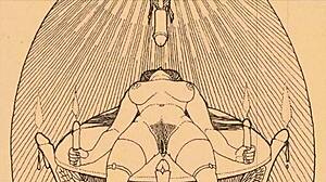 Antique Retro Vintage Erotic Drawings with Sensual Nude Poses and Details