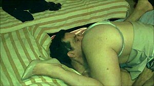 french milf slut gets spanked hard doggystyle in satin lingerie thong
