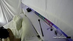 jackie banes teases patient in latex nurse gloves heels backstage hospital