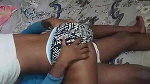 damn, eating this big ass ebony babe's juicy hole in bed