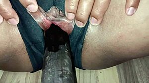 hey this perverted slut gets so excited rubbing that penis and balls by hand till erect