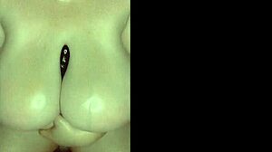 watch my big saggy tits get dildo titjob after sloppy blow