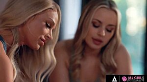 two gorgeous masseuses turn steamy girl massage into seductive threesome bliss