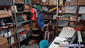 Skinny Teen Shoplifter Fucks Guard Doggystyle