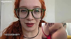 redhead pigtails whispers dirty joi close up asshole spread fetish