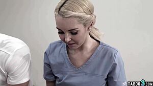 perv husband and masseuse trick petite teen into hardcore blowjob fuck