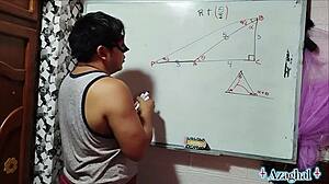 19yo nerd student learns trigonometry with teacher's angle x in bedroom 😏📐🍆