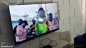 i couldn't resist sexy ebony latina's shaved pussy in my place