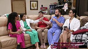 Channy crossfire spreads ass for anal fingering in latex gloves physical